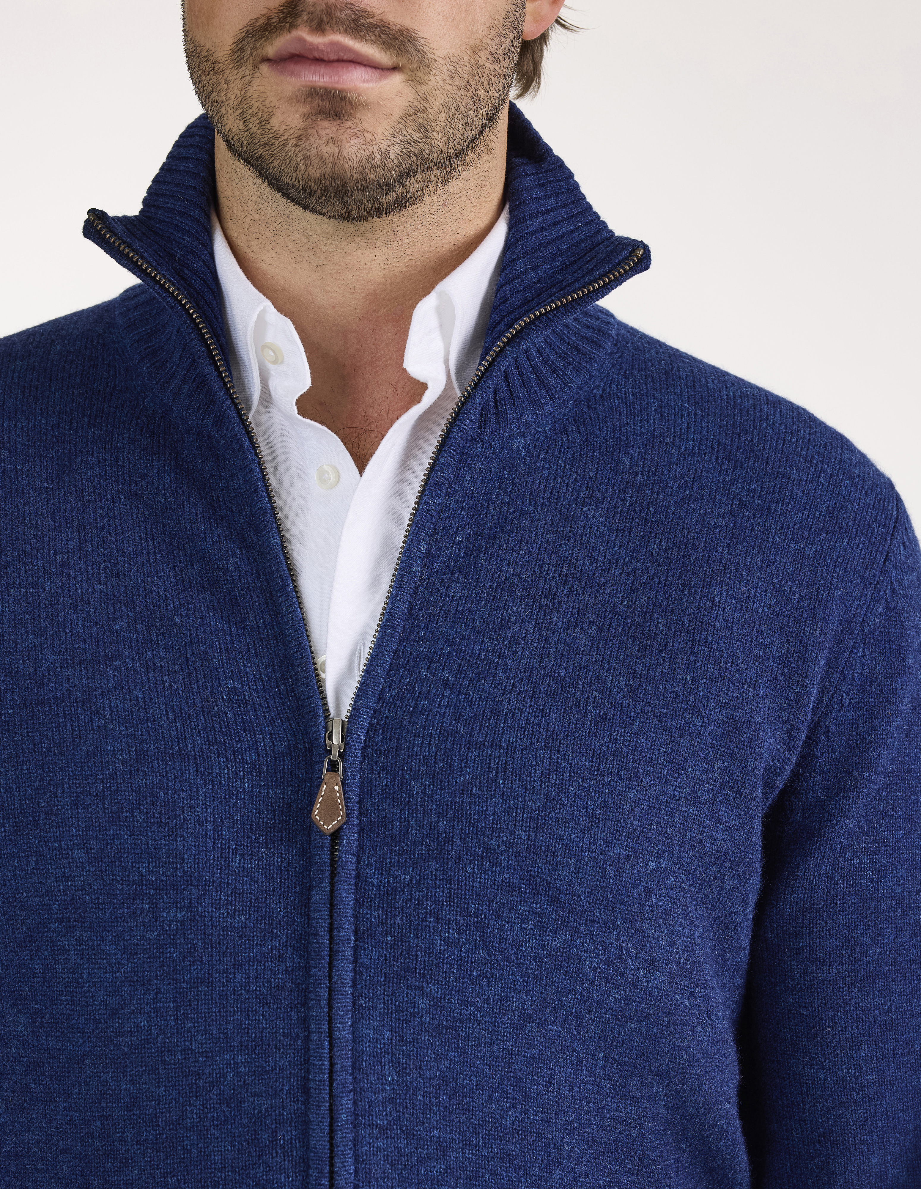 Ballater Cardigan Lammull Mörkblå