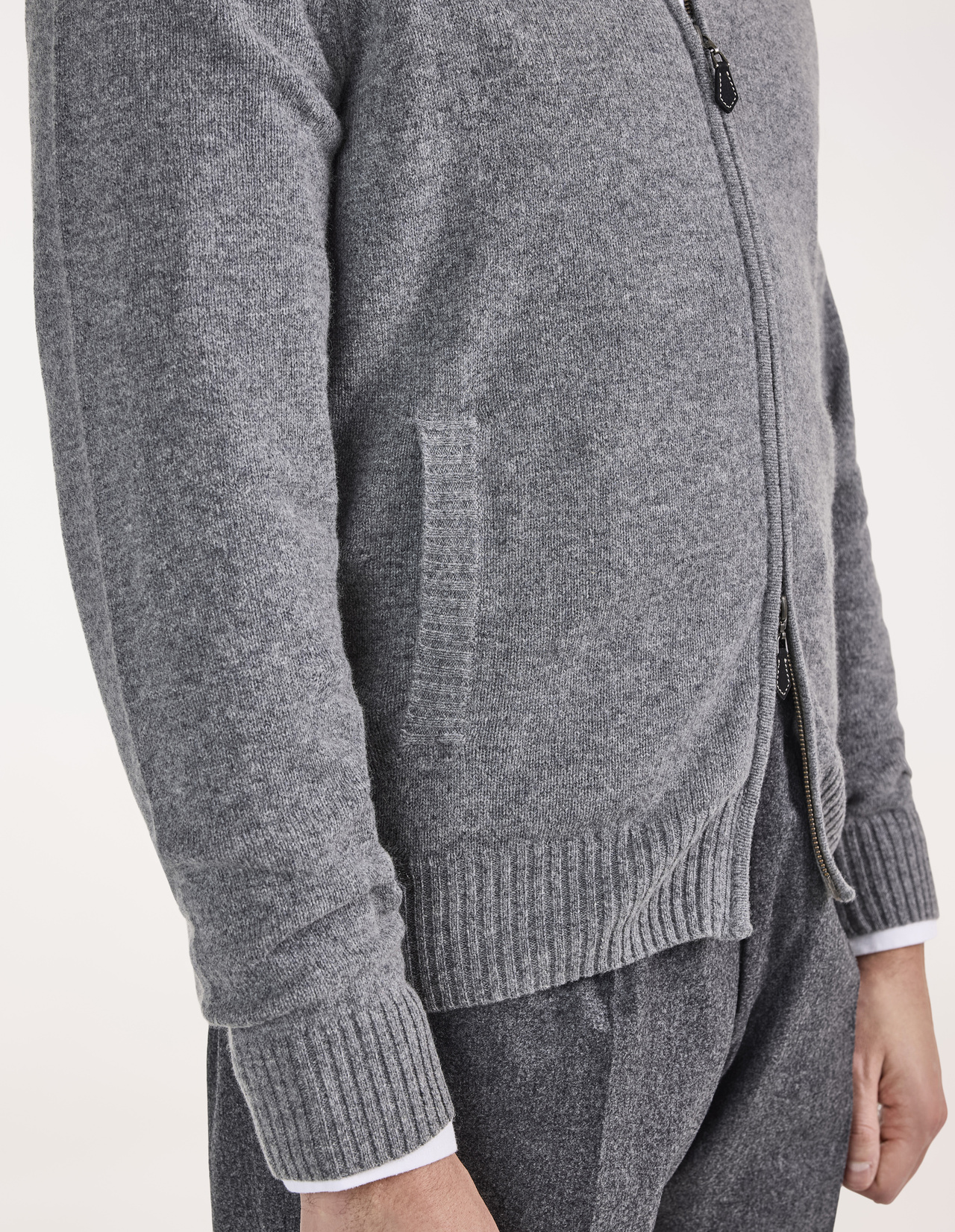 Ballater Cardigan Lammull Gråbeige