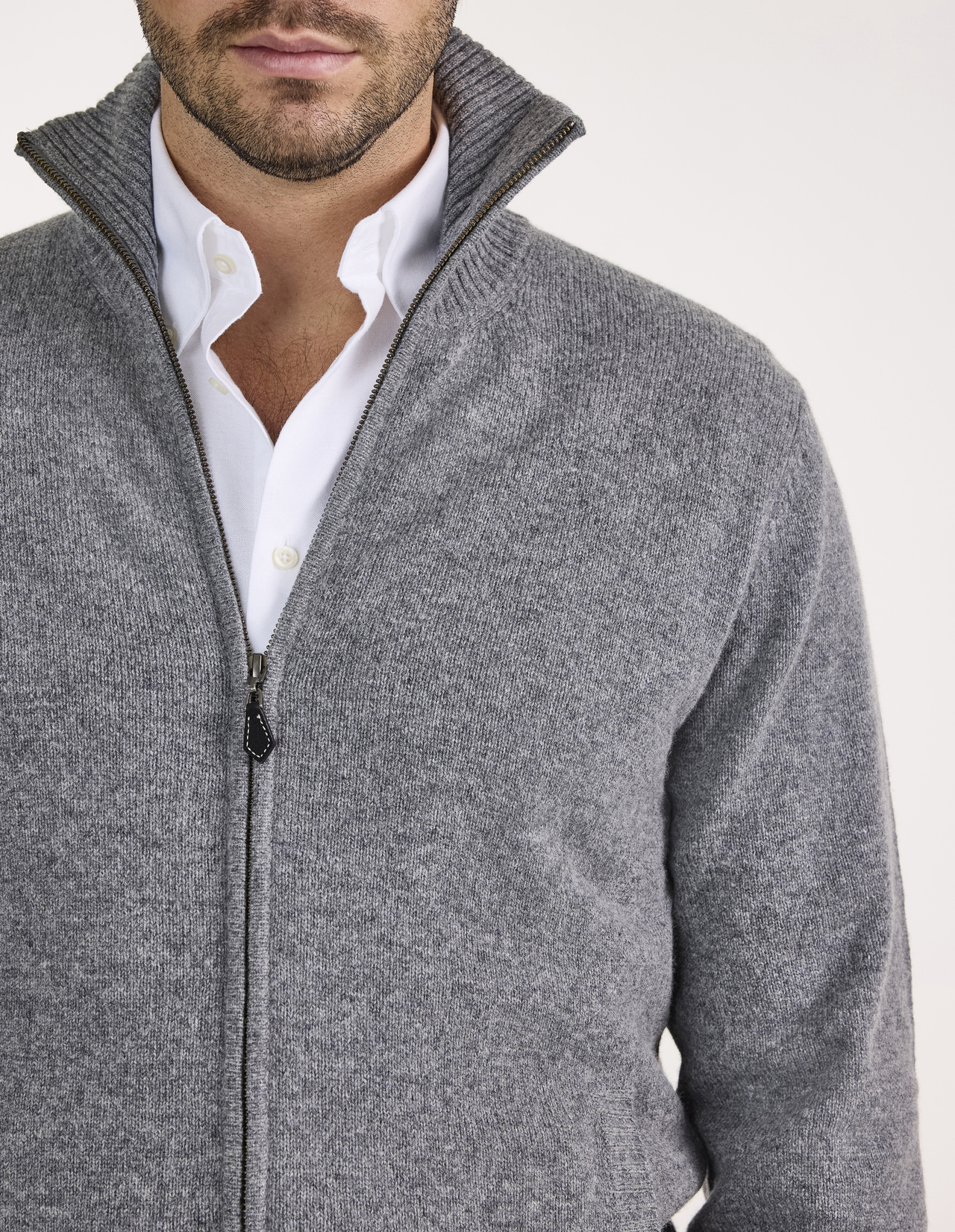 Ballater Cardigan Lammull Gråbeige