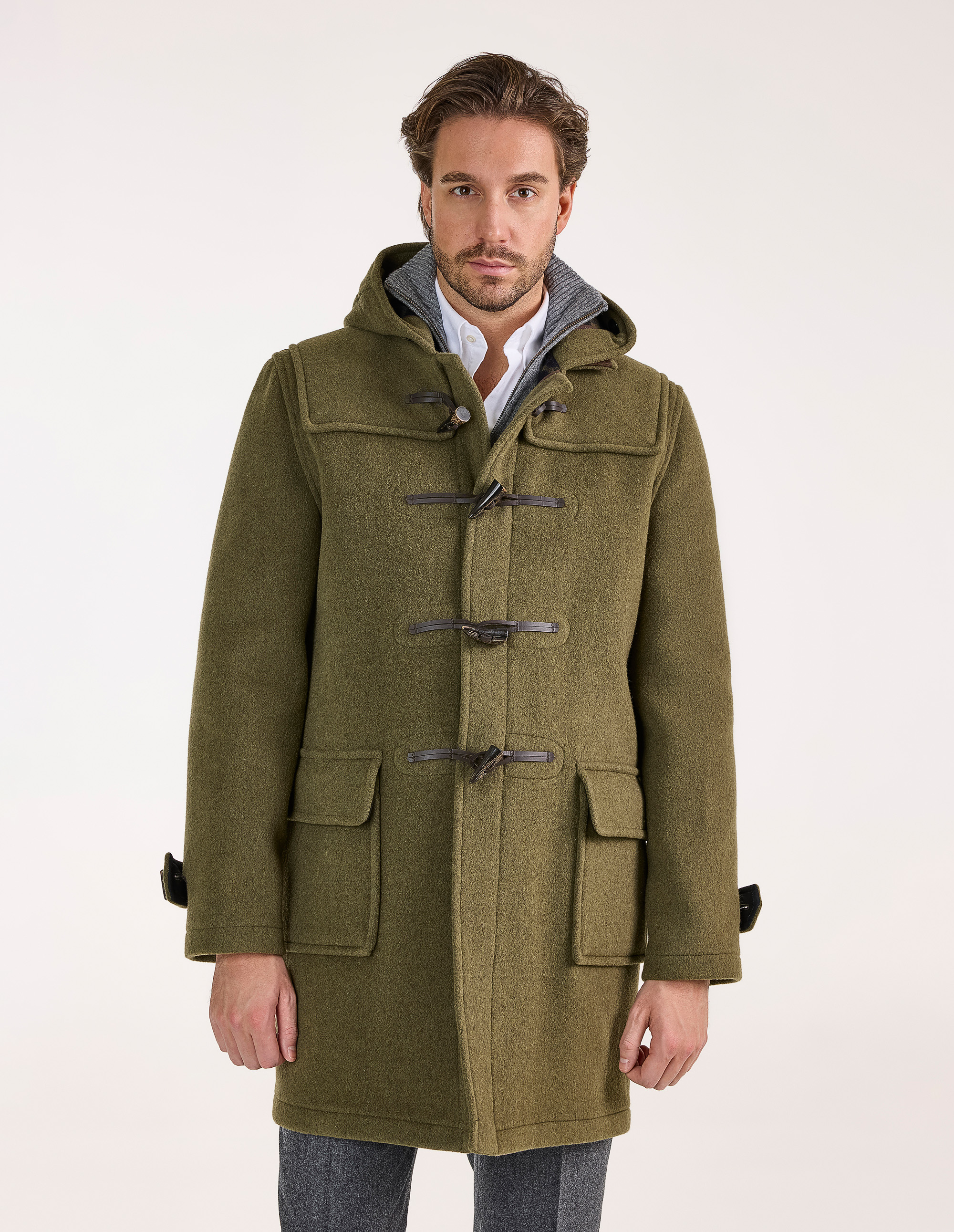 Morris Duffle Coat Loden Check