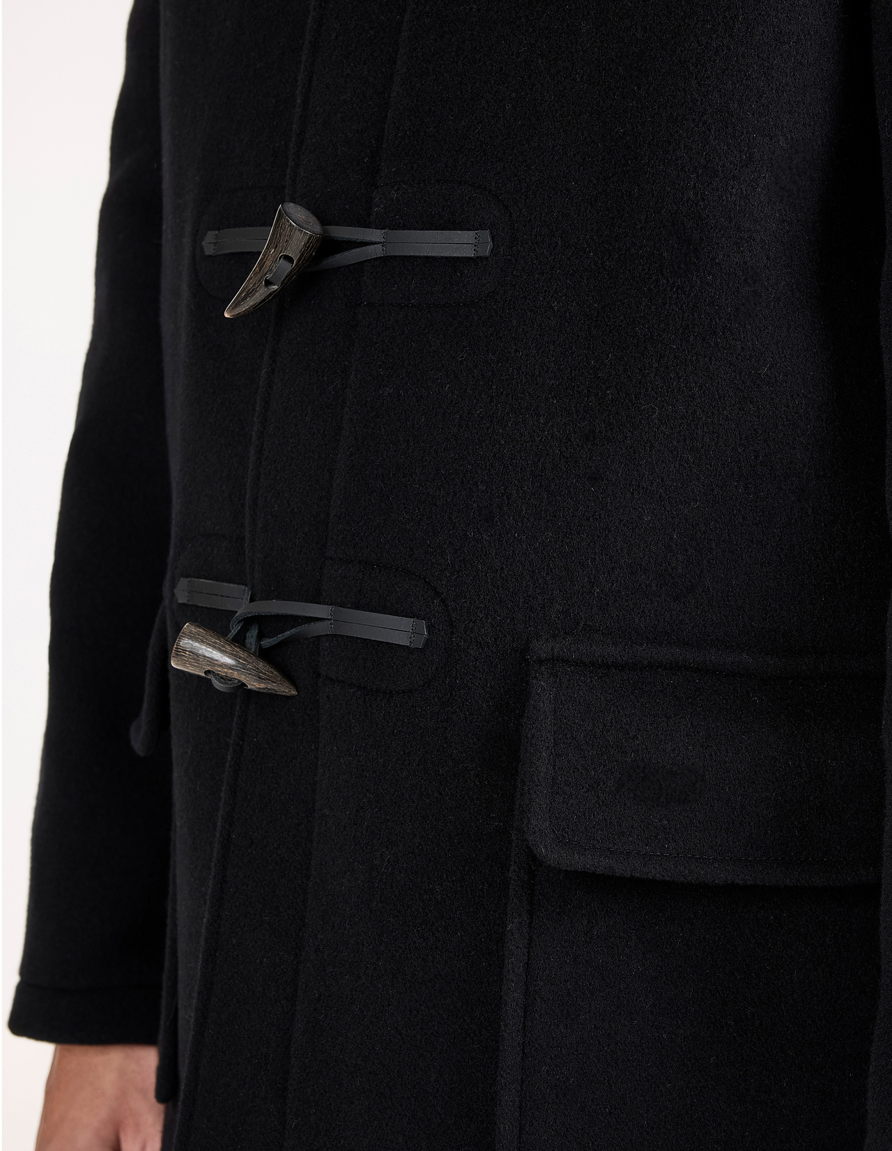 Morris Duffle Coat Black Stewart Stl L