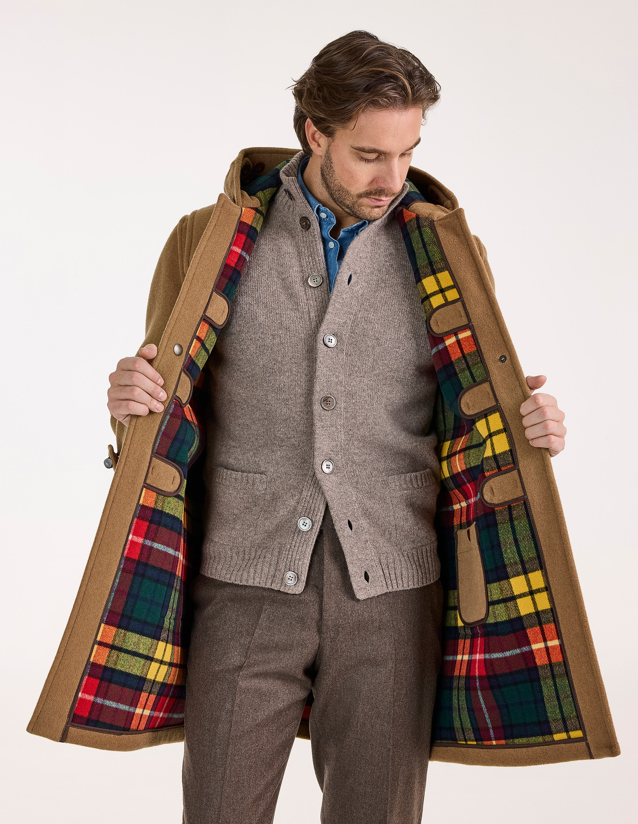 Morris Duffle Coat Camel Buchanan Stl M