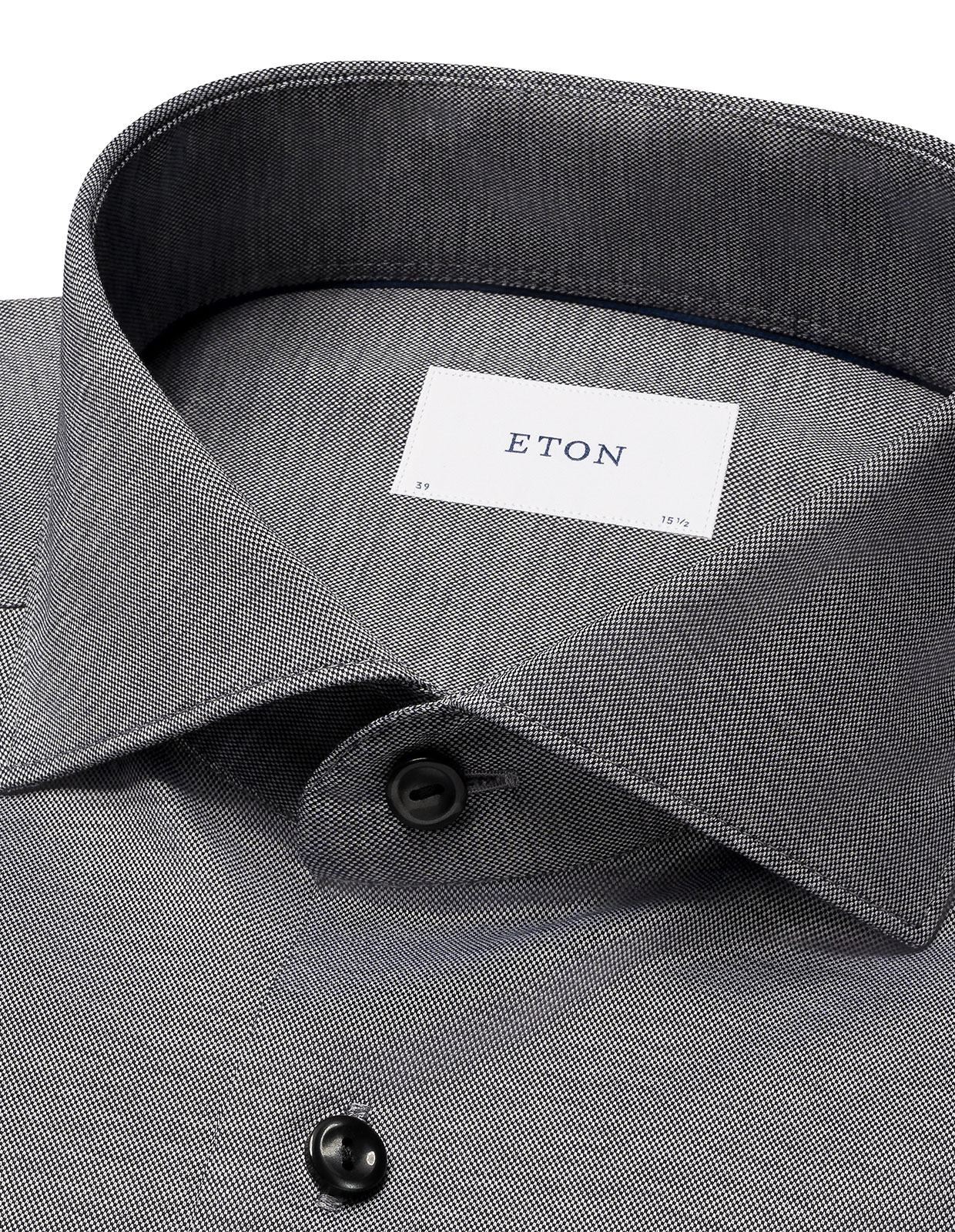 Slim Fit Skjorta Filo di Scozia Oxford Svart