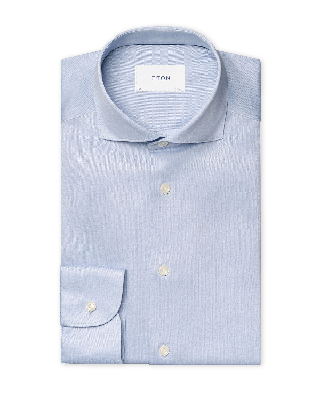 Slim Fit Skjorta Filo di Scozia Oxford Ljusblå