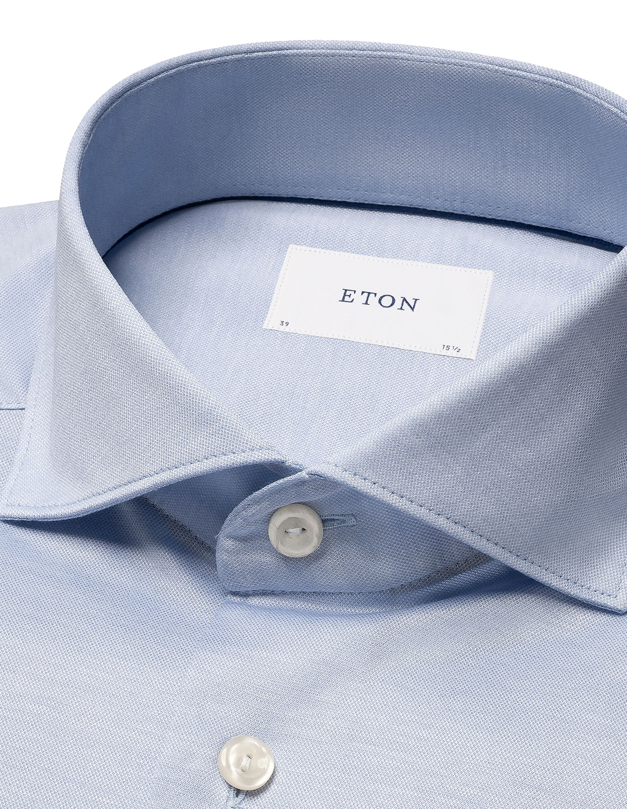 Slim Fit Skjorta Filo di Scozia Oxford Ljusblå