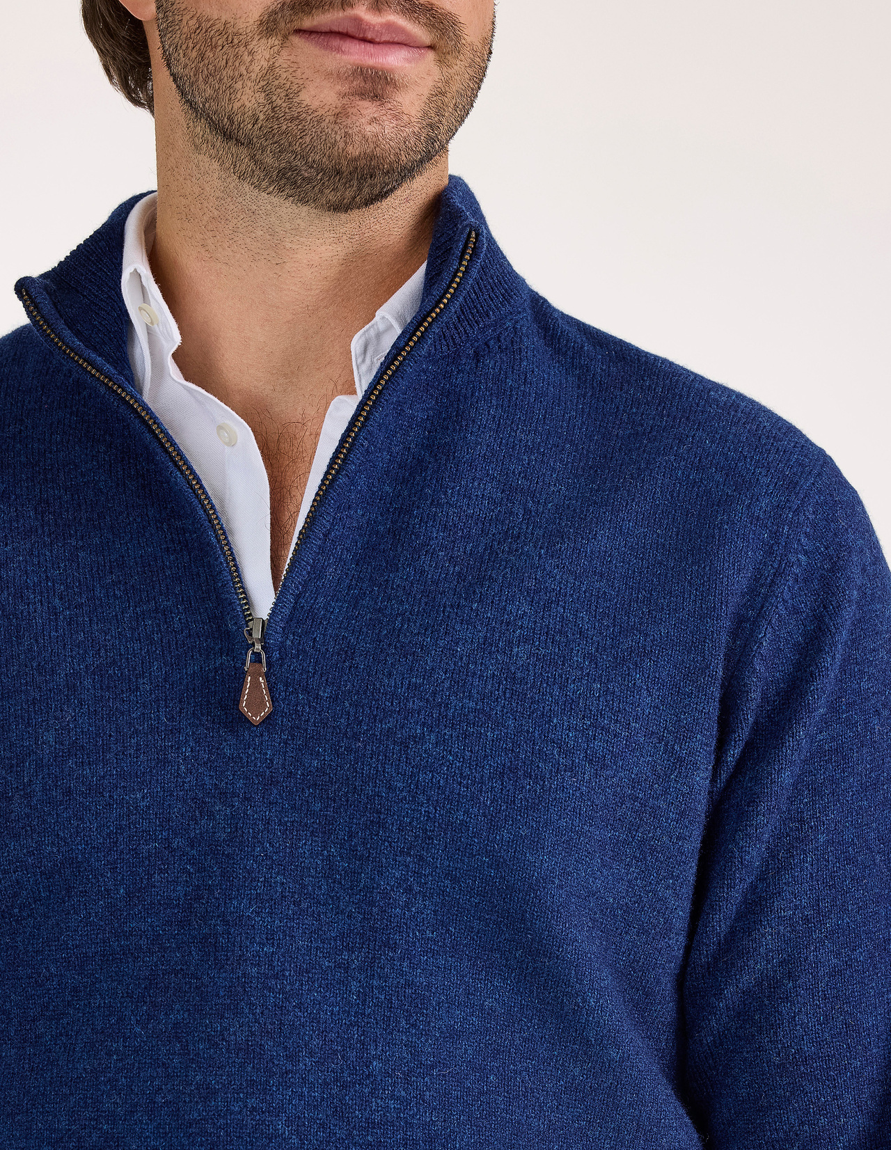 Sutherland Half Zip Lammull Mörkblå