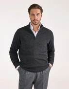 Sutherland Half Zip Lammull Mörkgrå 58