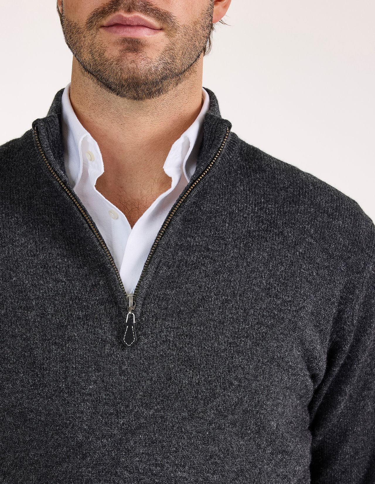 Sutherland Half Zip Lammull Mörkgrå 54