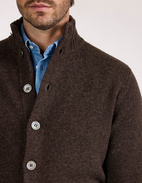 Landford Cardigan Lammull Mörkbrun