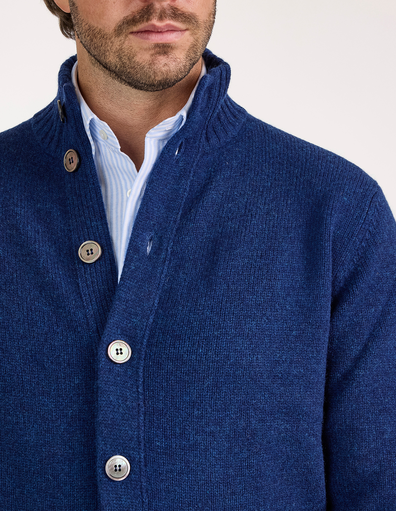 Landford Cardigan Lammull Mörkblå 56