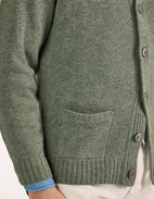 Landford Cardigan Lammull Olivgrön