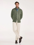 Landford Cardigan Lammull Olivgrön