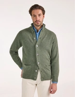 Landford Cardigan Lammull Olivgrön