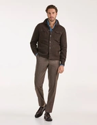 Ferndale Stickad Overshirt Ull Mörkbrun