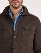 Ferndale Stickad Overshirt Ull Mörkbrun