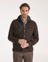 Ferndale Stickad Overshirt Ull Mörkbrun