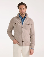 Ferndale Stickad Overshirt Ull Beige