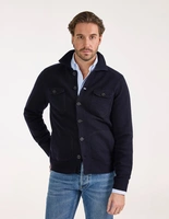 Ferndale Stickad Overshirt Ull Navy