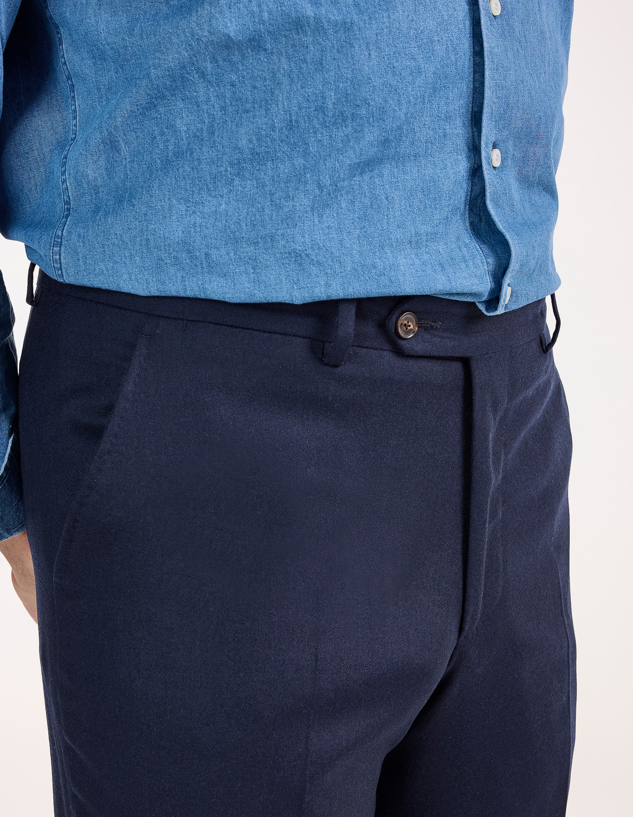 Davide Byxa Flanell Navy