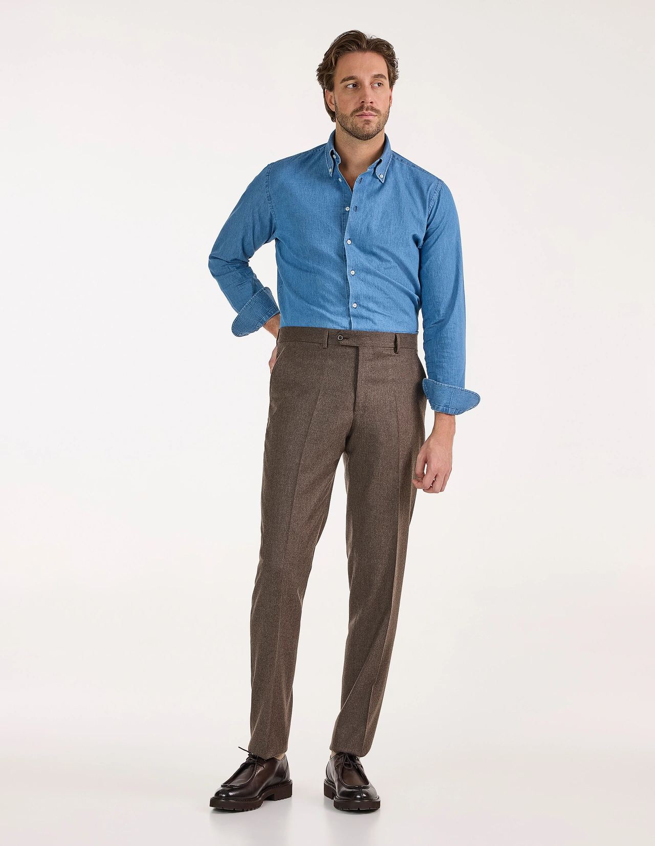 Davide Byxa Flanell Nougat