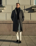 Sartorial Raglan Rock Fiskbensmönstrad Grå 48