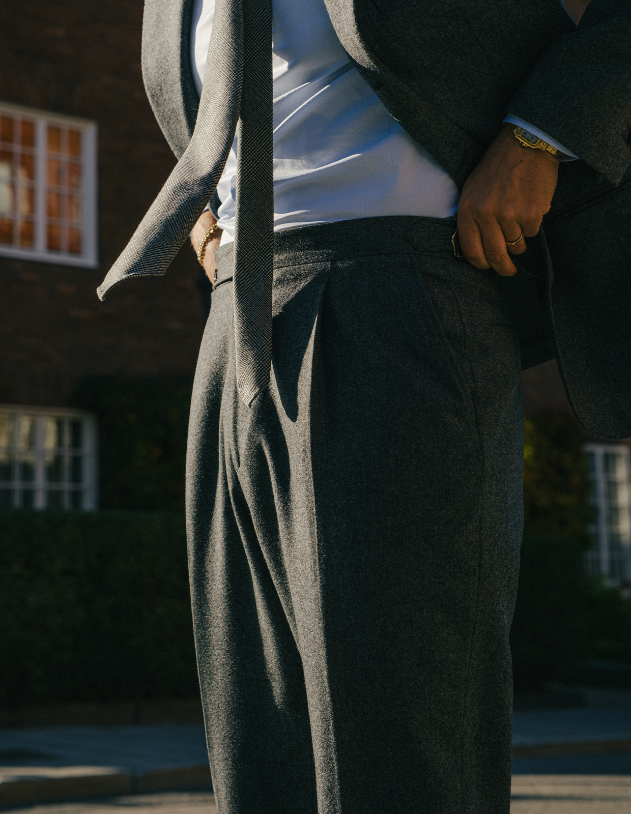 Sartorial Trouser Flanell Grå