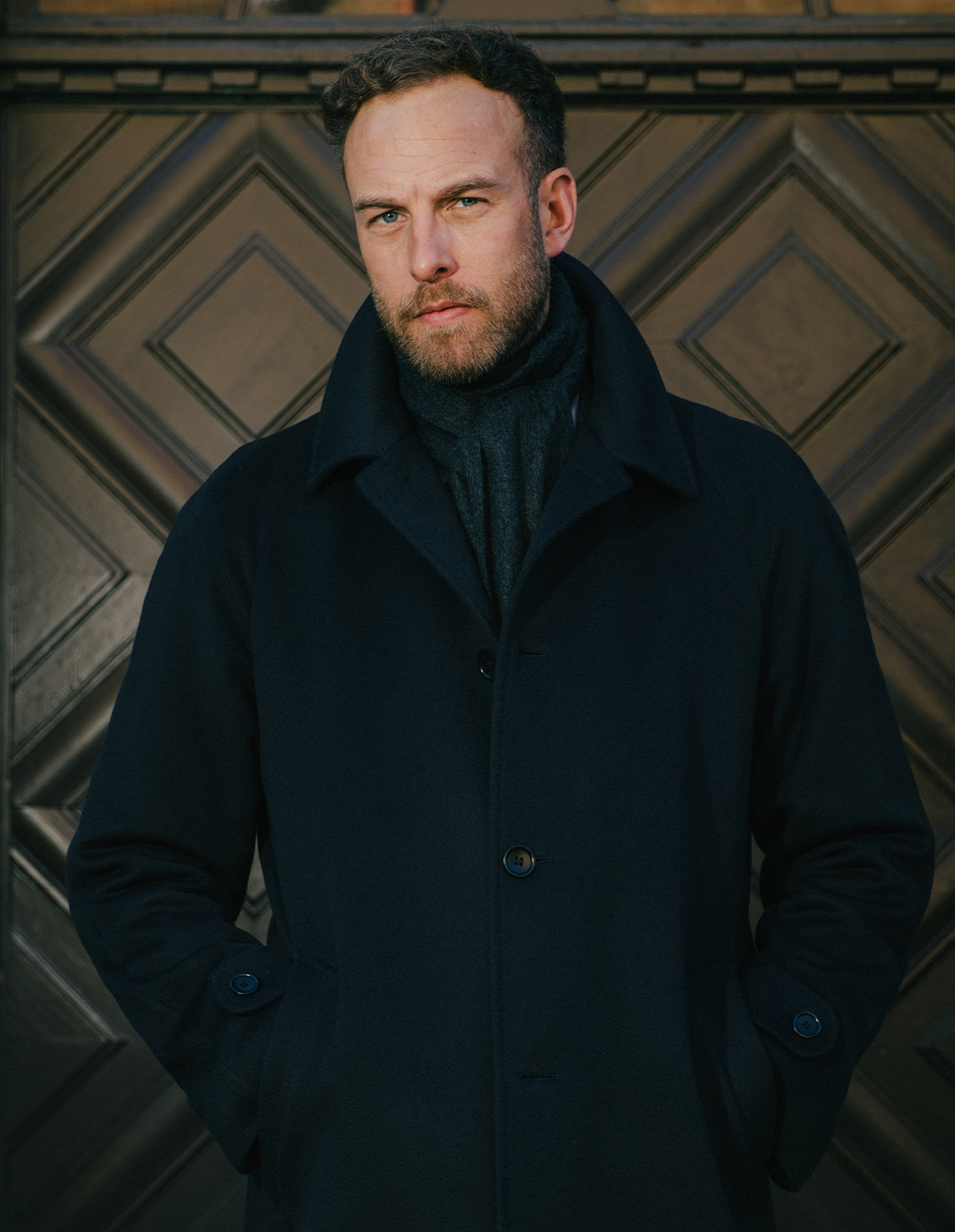 Sartorial Raglan Rock Cashmere Mörkblå