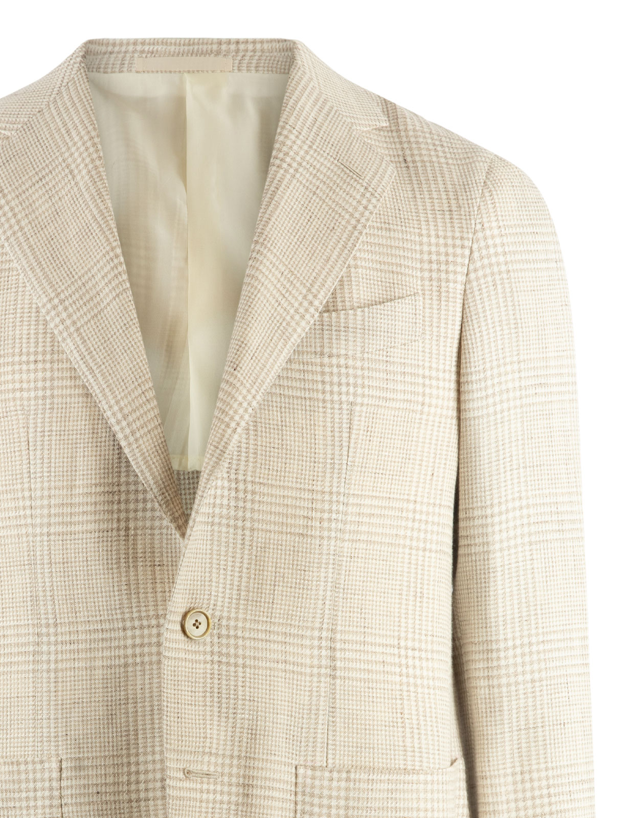 Aida Kavaj Linne Glencheckrutig Beige 48