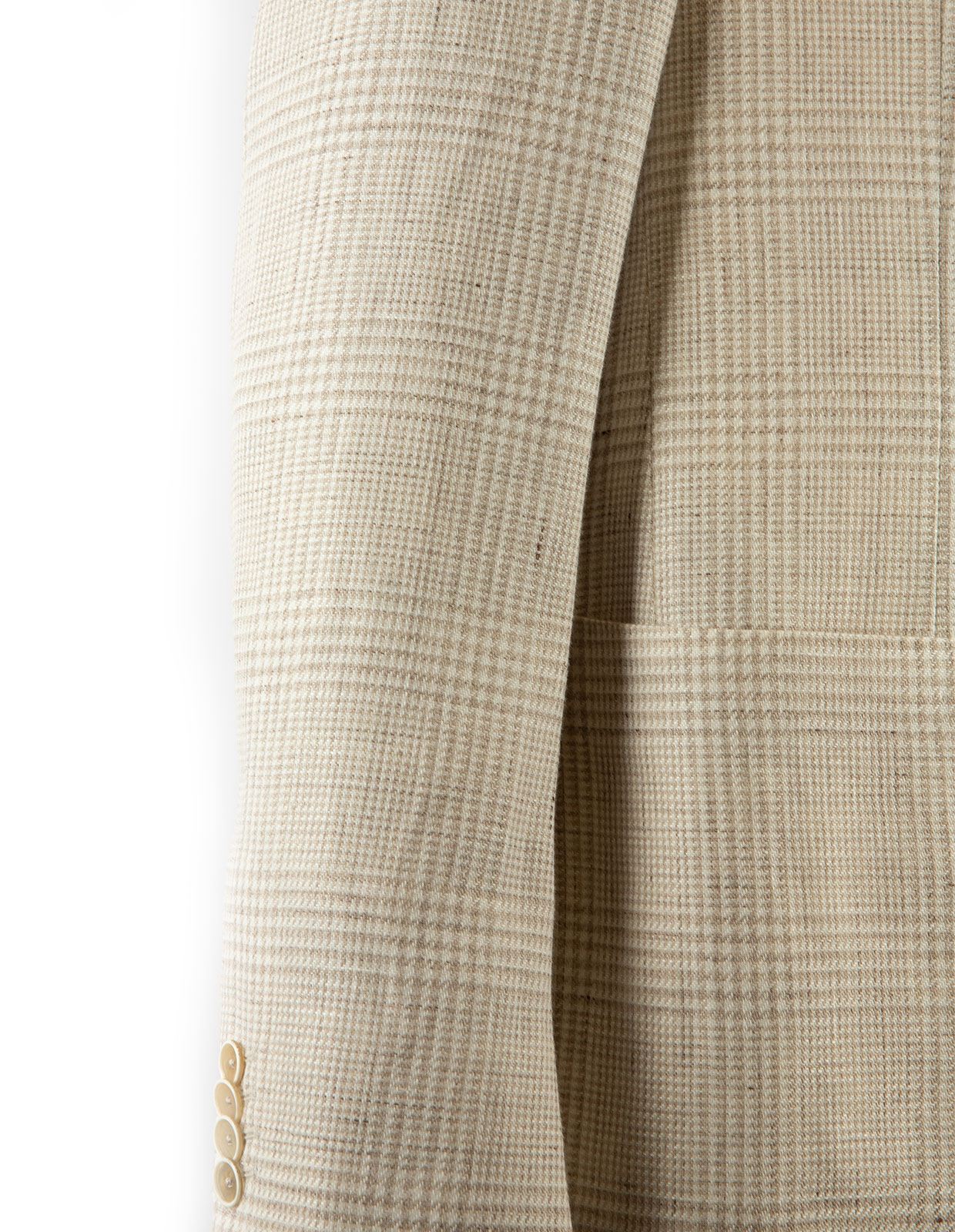 Aida Kavaj Linne Glencheckrutig Beige 48