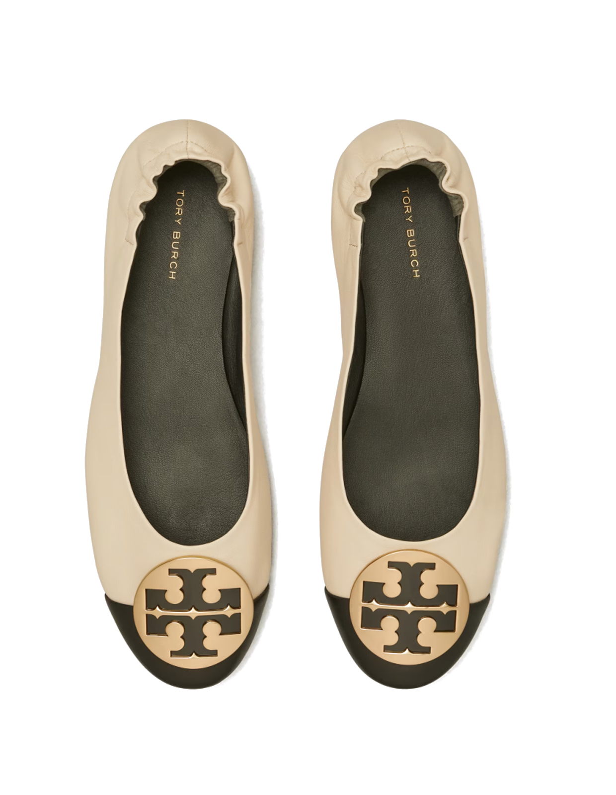 Claire Cap Toe Ballerinasko Creme/Svart