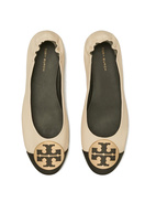 Claire Cap Toe Ballerinasko Creme/Svart