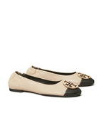 Claire Cap Toe Ballerinasko Creme/Svart