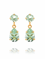 Mini Drop Earring Gold Ljusgrön