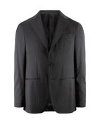 Aida Kostym Ull Kritstrecksrandig Navy