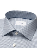 Slim Fit Skjorta Bomull Mikroprint Ljusblå