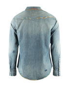 Skjorta Denim Western Denimblå/Brodyr XL