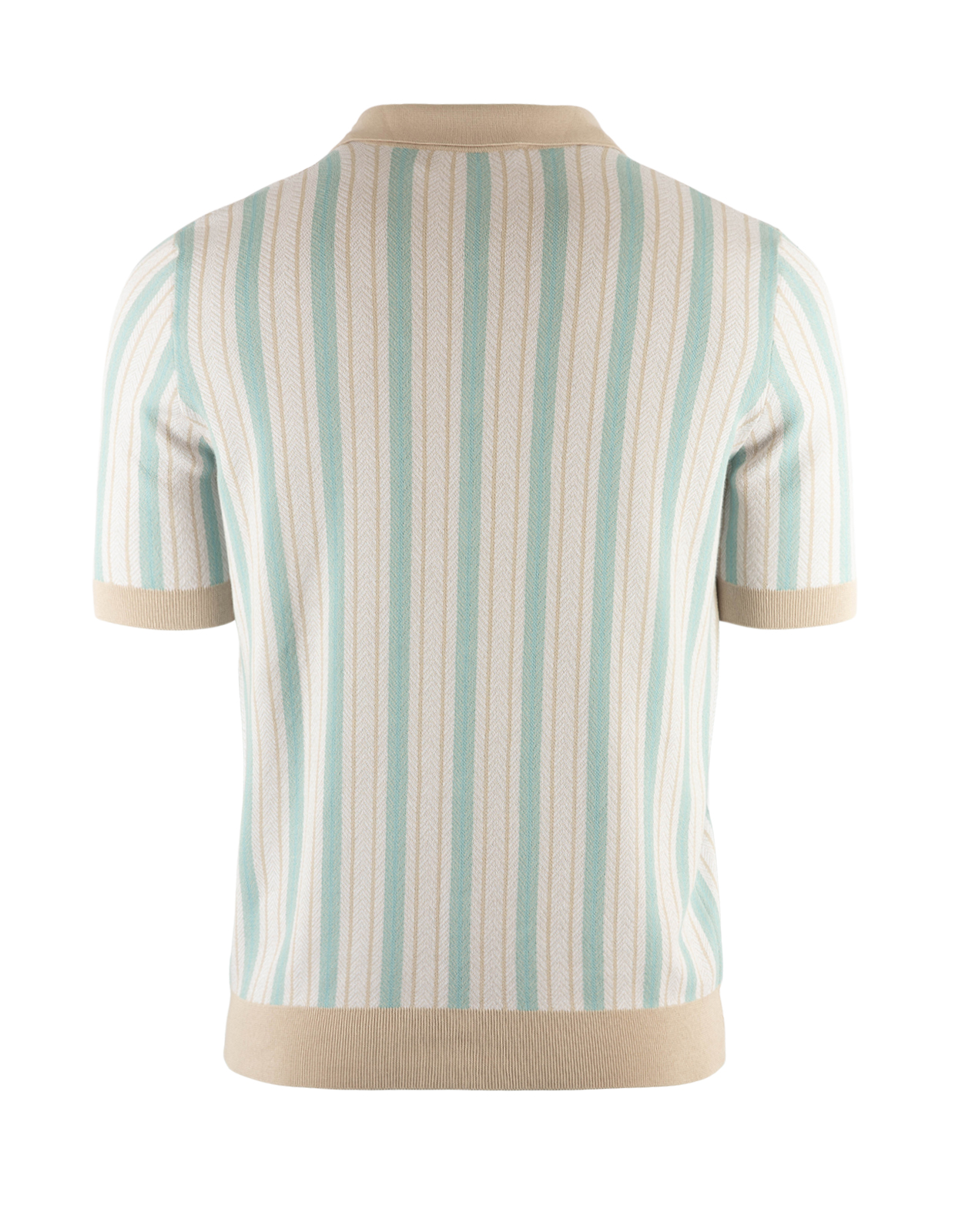 Bowling Shirt Jacquard fiskben Beige/Turkos