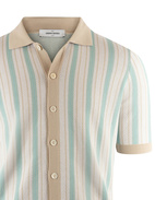 Bowling Shirt Jacquard fiskben Beige/Turkos
