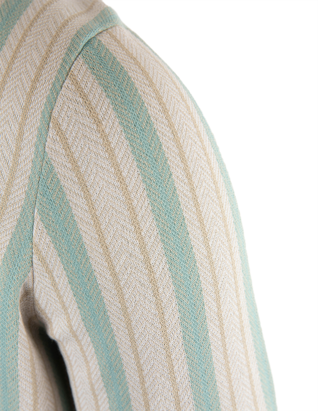 Bowling Shirt Jacquard fiskben Beige/Turkos