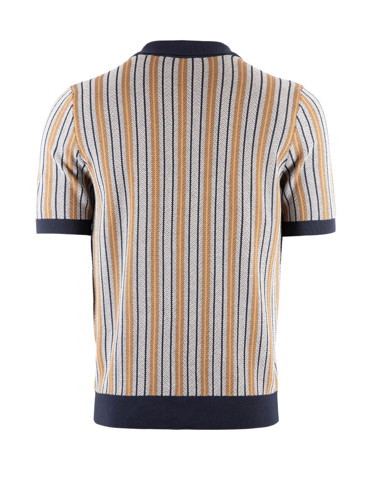 Bowling Shirt Jacquard fiskben Navy/Brun