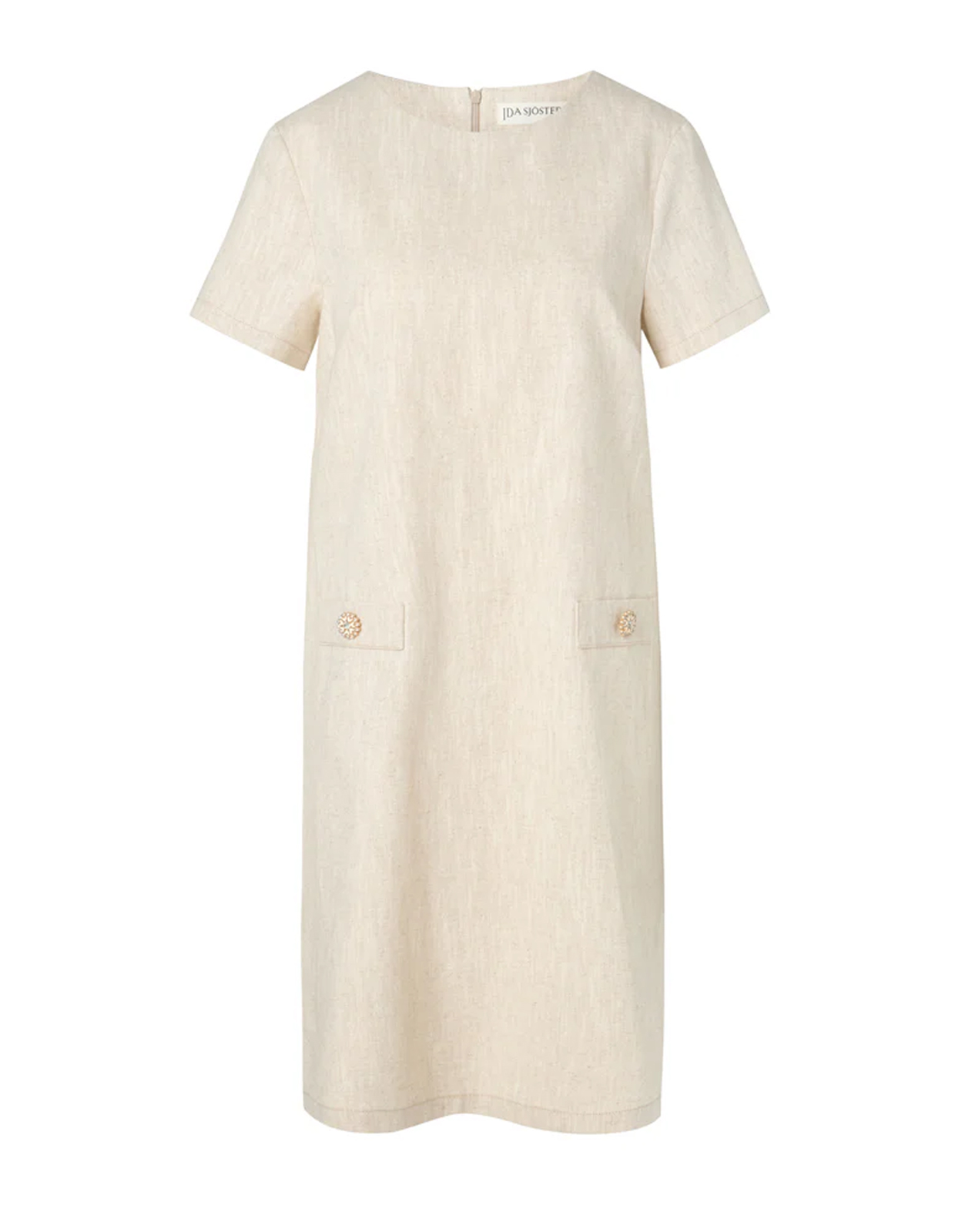 Hannah Klänning Linne Ljusbeige 36
