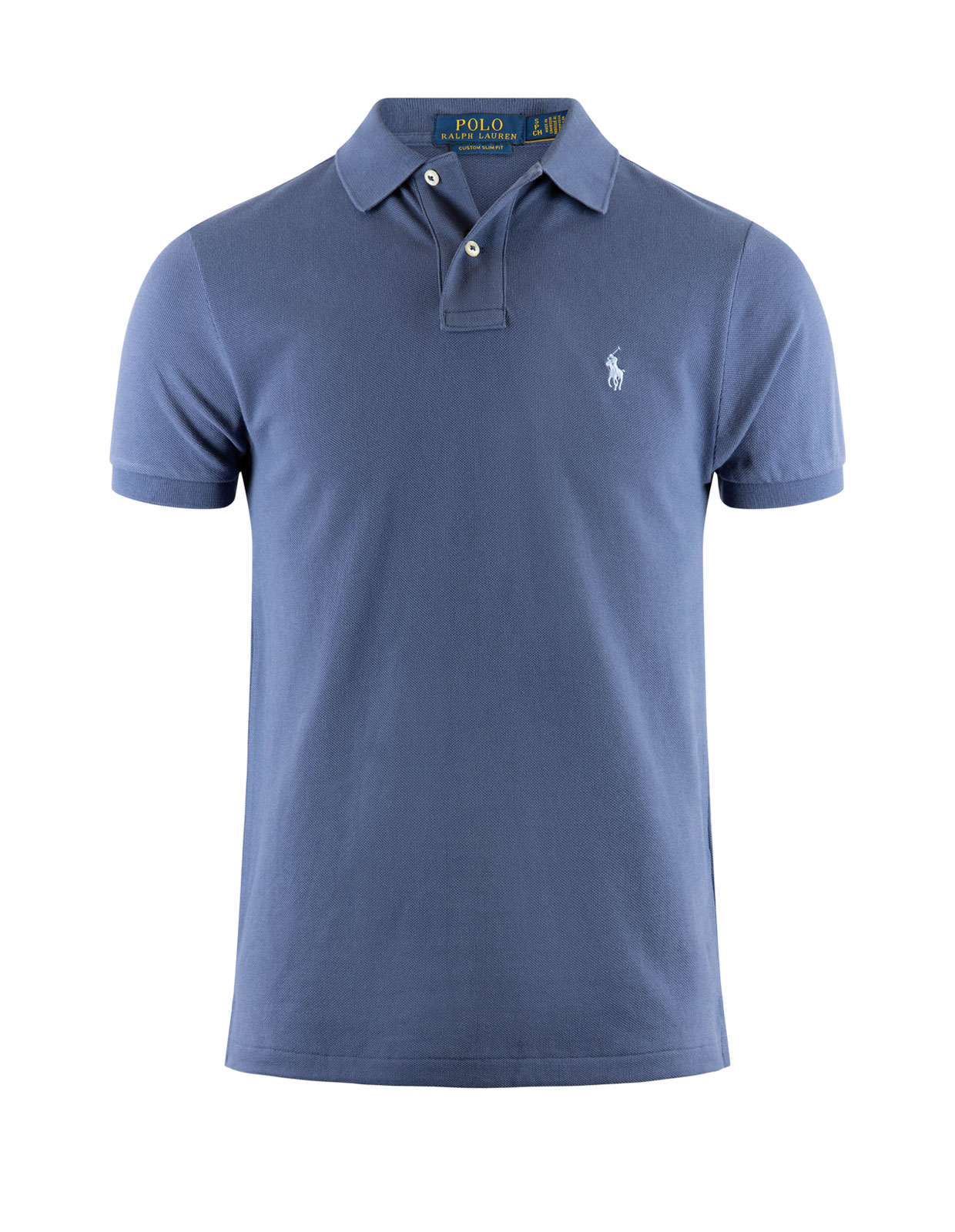 Pikétröja Custom Slim Fit Denimblå