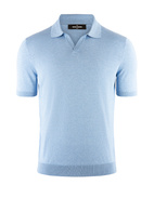 Polo Piquet Silk Ljusblå