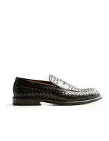 Penny Loafer läder Flätad Svart