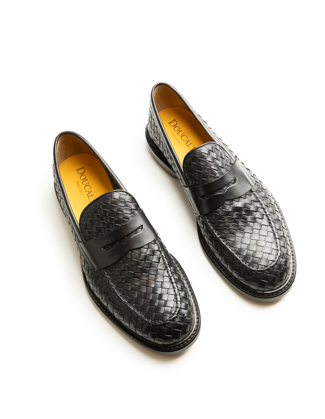 Penny Loafer läder Flätad Svart