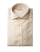 Fitted Body Casual Skjorta Ljusbeige