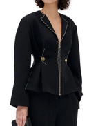Kavaj Crepe Zip Up Svart L