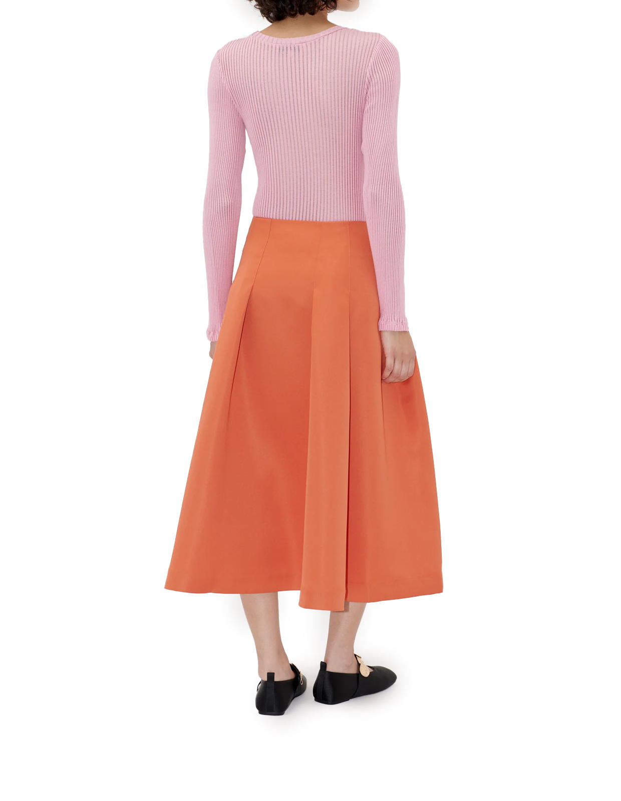 Satin Midikjol Orange