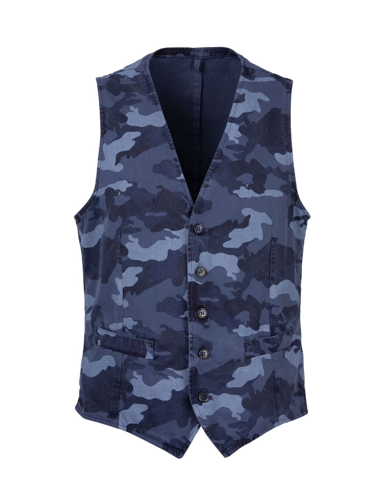 Gilet Regular Jersey Vest Blue Camo Stl 54