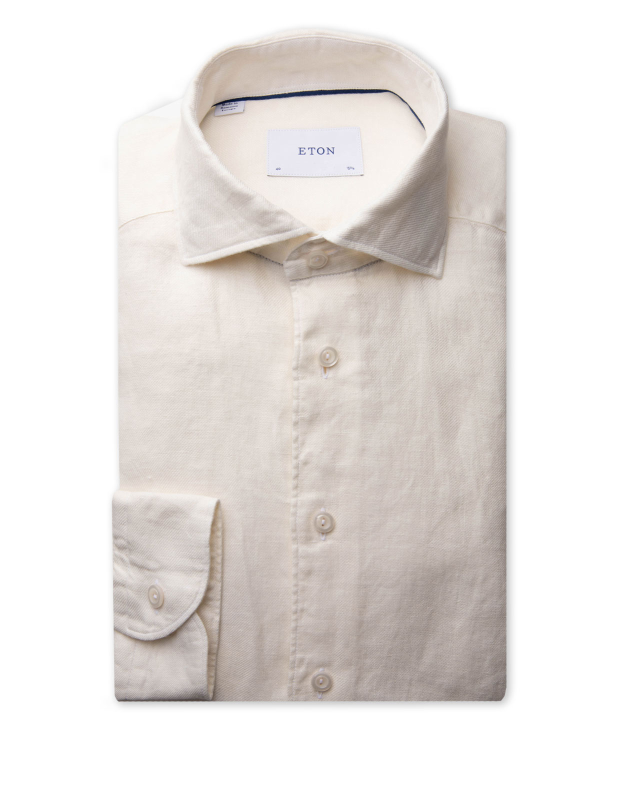 Slim Fit Skjorta Linne Vit